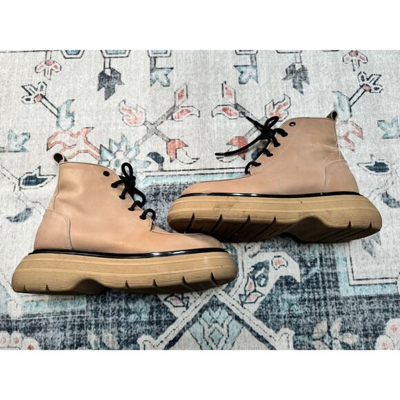 Free People Mara Combat Lace Up Boots Taupe Leather Sz 38 - Picture 7 of 10